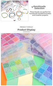 DIY colorful seed beads set in 15-grid box for handmade jewelry making and crafts