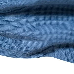 T-shirt Henley à manches longues pour hommes en maille gaufrée bleue texturée