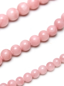 Macro de perles rondes en jade Mashan rose pour la fabrication de bijoux et de bracelets DIY