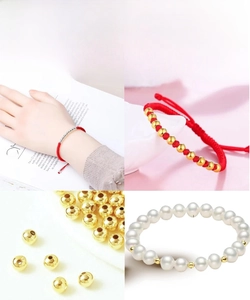 DIY jewelry beads for bracelet making with 18k gold plated copper beads and white pearls