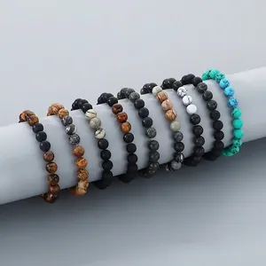 8mm natural tiger eye and matte agate beaded elastic bracelets in multiple stone styles