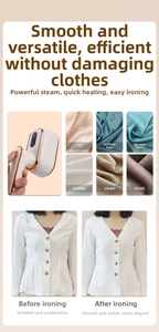 Detail view of portable handheld garment steamer compatible with various fabric types