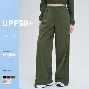 Women Wide Leg Sports Pants Nylon Spandex UPF 50+ Sun Protection Quick Dry Breathable High Waist Casual Outdoor Trousers