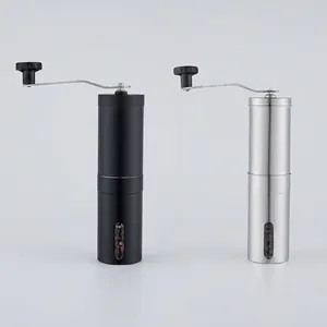 Manual Coffee Grinder Stainless Steel Hand Cranked Portable Burr Mill With Ceramic Core Visual Window For Home Travel Camping