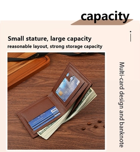 Detailed view of dark brown bifold wallet with multiple card slots and cash compartment
