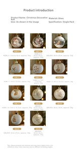 Close-up of 8cm glass Christmas ornaments with snowflake patterns and snowy fill