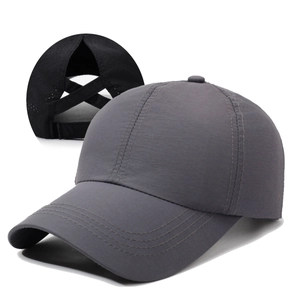 Casquette de Baseball Femme Séchage Rapide Queue de Cheval Croisée Respirante Coupe Laser Chapeau Soleil Sport Course Réglable