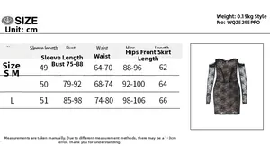 Tableau détaillé des tailles pour robe en dentelle avec mesures buste, taille et hanches