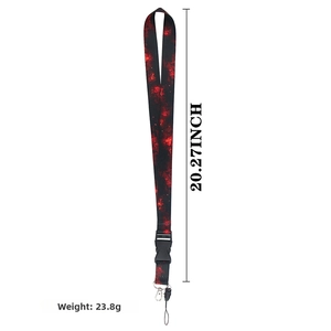 Starry nebula lanyard with lobster clasp showing 20.27 inch length and 23.8g weight