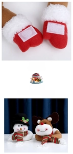 Close-up of Santa and Reindeer curtain buckles with strong Velcro fastening detail