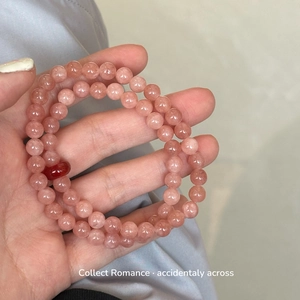 Natural Stone Beaded Bracelet Agate Strawberry Crystal Tiger Eye Freshwater Pearl Wood Zen Style Handmade Stretch Jewelry For Women