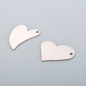 Pendentif En Cœur En Acier Inoxydable Accessoires De Fabrication De Bijoux DIY Ébauche En Métal Lisse