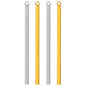 Minimalist Bar Pendant 304 Stainless Steel Geometric Rectangular Pillar Charm For DIY Jewelry Making Fashion