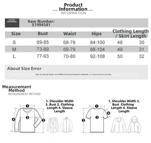 Detailed size chart for summer two-piece backless top and sexy mini skirt set