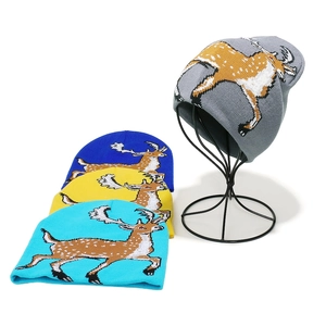 Kerst gebreide mutsen met rendier jacquard in diverse kleuren voor de winter