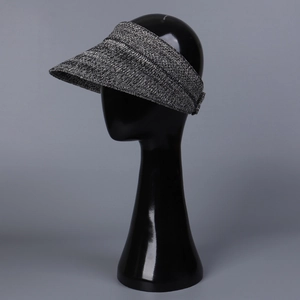 Chapeau de soleil en tricot pour femme avec visière large pour voyage d'été plein air