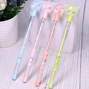 Creative multi-colored pencils with mini fan toppers and cute cartoon animal prints