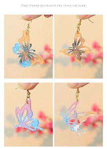 Détails des boucles d'oreilles papillon DIY en résine avec paillettes et crochet