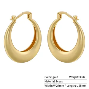 Polished 18K gold-plated brass teardrop earrings with a smooth matte finish for women