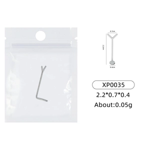 Detailed view of Y-shaped metal magnet for cat eye nail art with dimensions 2.2x0.7x0.4cm