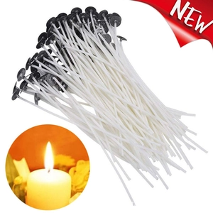 Cotton Candle Wicks With Metal Sustainer Tabs For DIY Handmade Scented Candle Making Craft Supplies