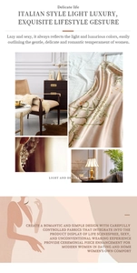 Détail d'une nuisette soyeuse couleur champagne avec broderies florales raffinées