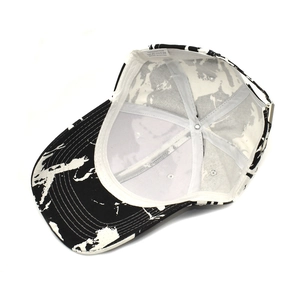 Detail view of cotton baseball cap interior featuring reinforced seams and sweatband