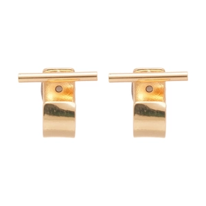 Minimalist gold T-bar geometric stud earrings with polished finish and sleek modern design