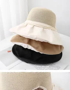 Close-up of high-quality woven straw texture and stylish large-brimmed sun hat details