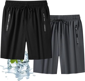 Detail van sneldrogende sportshort met ritszakken en verkoelende ijshuid-stof