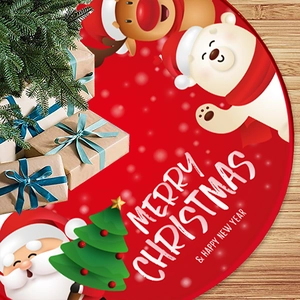 Weihnachtsbaumrock Aus Sackleinen Und Gebürstetem Stoff Flanell Schneeflocke Rentier Karo Rund Bodenmatte Dekoration