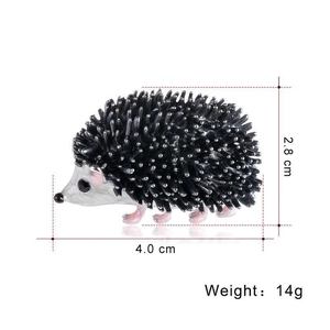Cartoon hedgehog enamel brooch pin for kids, metal animal jewelry, 4.0 cm x 2.8 cm size