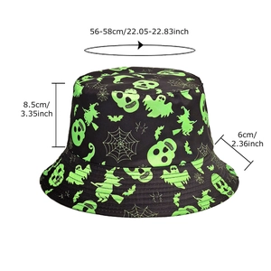 Chapeau bob Halloween avec imprimé crâne fantôme et détails de taille pour le soleil