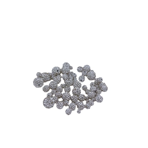 Silver ball beads with full cubic zirconia for DIY jewelry making and necklaces