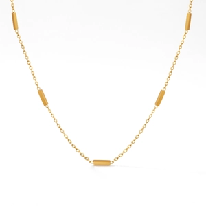 Minimalist Rectangular Bar Spliced Necklace 18K Gold Plated Titanium Steel Geometric Clavicle Chain Jewelry For Women