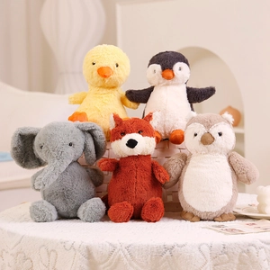 Plush Animal Toy Soft Stuffed Pig Elephant Penguin Fox Owl Duck Doll Comforting Hug Pillow For Kids Home Decor Gift