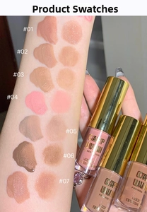 Detailed swatches of CAPPUVINI liquid eyeshadow in seven matte and shimmer shades