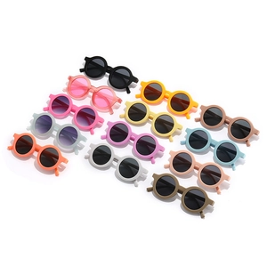 Kids round matte sunglasses in multiple colors for boys and girls aged one to eight