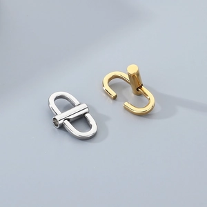 Polished gold and silver stainless steel U-buckle chain adjusters for handbags