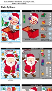 Detail view of BQ161 and BQ162 PVC Christmas window stickers with 20x30cm layout size