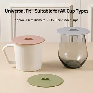 Morandi silicone cup covers with mountain handles for mugs, heat resistant and 11cm diameter