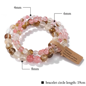 Detailed view of stone bead bracelets showing 4mm, 6mm, and 8mm sizes on white background