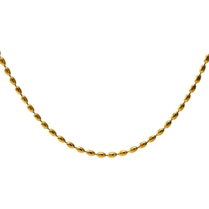 Minimalist 18K gold plated stainless steel necklace featuring smooth oval bead chain