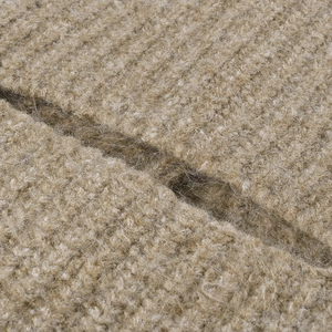 Berretto da uomo in maglia spessa color avena con trama in lana di alta qualità