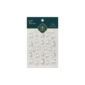 3D relief nail stickers with white flowers and pearls on KX471 packaging card