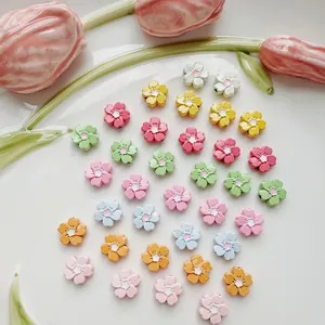 Colorful macaron flower alloy beads for DIY jewelry making necklaces and bracelets