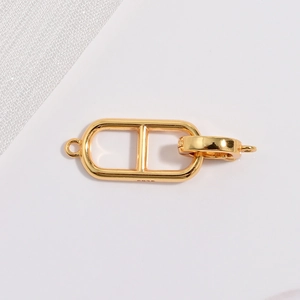 Polished S925 sterling silver golden pig nose clasp accessory for DIY jewelry chains