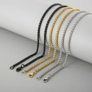 Weizenkette Halskette Edelstahl Spiga Kiel Link Trendiger Hip Hop Punk Schmuck Für Damen Und Herren