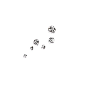Lot de six boucles d'oreilles trèfle argenté au design floral métallique minimaliste