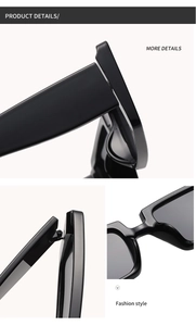 Detail view of reinforced metal hinges and glossy black frame on fashion sunglasses